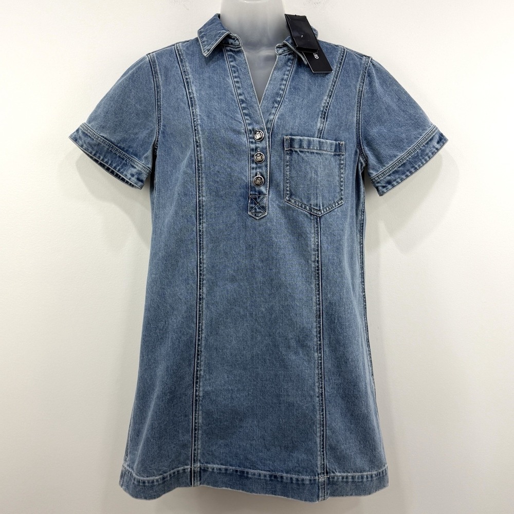 Veronica Beard Otto Polo Mini Denim Dress 4 NWT Starlight Preppy Country Classic